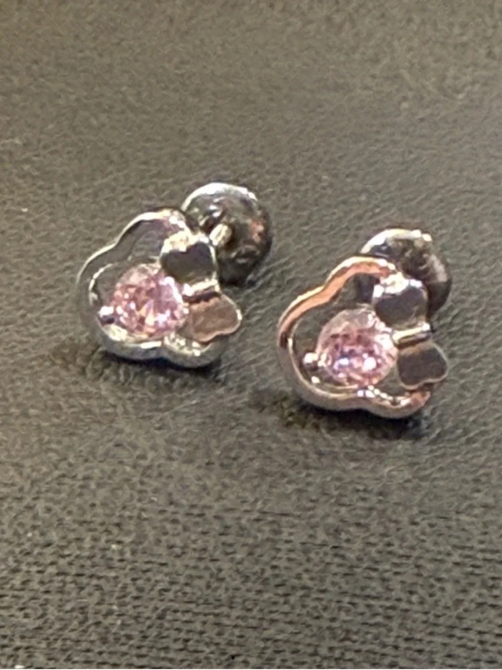 Pink and Silver Minnie Mouse Earrings